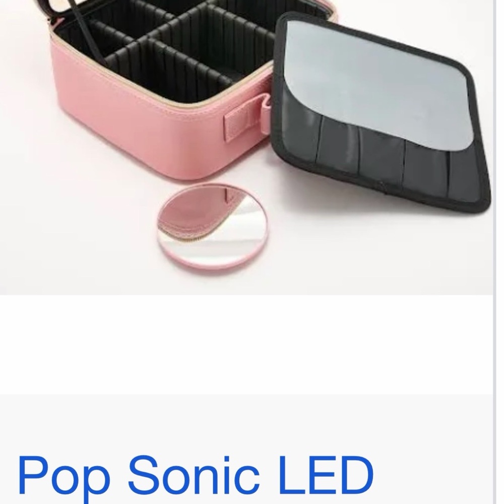 Pop Sonic Pink Cosmetic Bag with Mirror